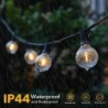 Solar String Outdoor 29 Feet Waterproof Patio LED with 25 Shatterproof Bulbs 4 Modes Hanging Solar Powered for Backyard Garden