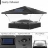 Davinci Classic Solar Outdoor Post Cap - 4x4 5x5 6x6 - LED for Fence Deck Garden or Patio Posts - Slate Black (4 Pack)