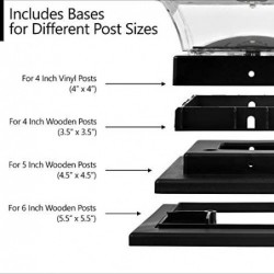 Davinci Classic Solar Outdoor Post Cap - 4x4 5x5 6x6 - LED for Fence Deck Garden or Patio Posts - Slate Black (4 Pack)