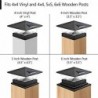 Davinci Classic Solar Outdoor Post Cap - 4x4 5x5 6x6 - LED for Fence Deck Garden or Patio Posts - Slate Black (4 Pack)