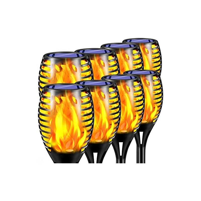 TomCare 8 Pack Solar Outdoor Flickering Flames Solar Torch Decorative Solar Garden Solar Powered Waterproof Landscape Decoratio
