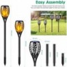 TomCare 8 Pack Solar Outdoor Flickering Flames Solar Torch Decorative Solar Garden Solar Powered Waterproof Landscape Decoratio