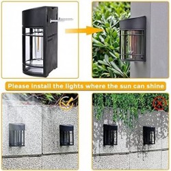 Solar Fence Outdoor 6 Pack Solar Deck LED Tungsten Filament Bulb Vintage Style Lamp Decorative Solar Wall for Post Patio Yard P