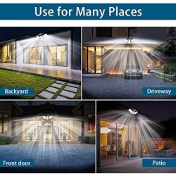 Solar Outdoor APP Control 2 Pack 300 LED Motion Sensor Wireless 5 Adjustable Heads 360° Wide Angle Illumination IP65 Waterproof