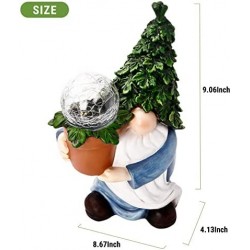 Gnome Garden Statue Outdoor Decor Solar Gnome Gift Carrying Magic Orb Garden Decorations for Yard Lawn Porch Ornament 3.94" x 3