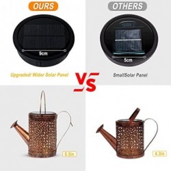 Solar Watering Can with Solar Lanterns Outdoor Hanging Waterproof Garden Decor for Outside Decorative Retro Metal Waterfall Sol