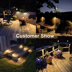 VOLISUN Solar Deck Outdoor Fence Colors Halloween Christmas Solar Outdoor 8-Pack Waterproof Led Color Glow Solar for StepFenceR