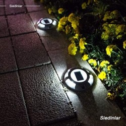 Siedinlar Solar Deck Driveway Dock LED Solar Powered Outdoor Waterproof Road Markers for Step Sidewalk Stair Garden Ground Path