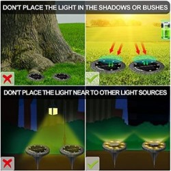 Solar Powered Ground 12 Pack Solar Outdoor Garden IP68 Waterproof LED Solar Disk Solar Landscape Decorative for Walkway Drivewa