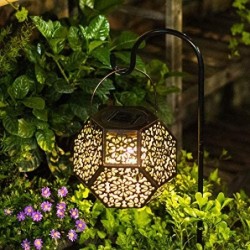 Solar Lantern Hanging Garden Outdoor Metal Waterproof LED Table Lamp