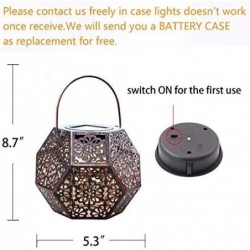 Solar Lantern Hanging Garden Outdoor Metal Waterproof LED Table Lamp
