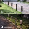 MAGGIFT 6 Pack Outdoor Dual-use Solar Pathway Upgrade Brown Stainless Steel Solar LED 8 Lumen Halloween Decorative Garden Patio