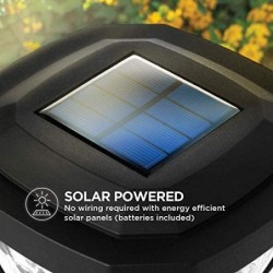 Home Zone Security Solar Post Cap - Decorative Glass LED Outdoor Fits 3.5 x 3.5 in. Post Black (2-Pack)