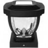 Home Zone Security Solar Post Cap - Decorative Glass LED Outdoor Fits 3.5 x 3.5 in. Post Black (2-Pack)