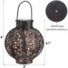 MAGGIFT 2 Pack Hanging Solar Lanterns Retro Solar with Handle Outdoor Christmas Solar Garden Decor for Yard Tree Fence Patio 6