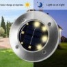 INCX Solar Ground 8 LED Garden Solar PoweredDisk Waterproof In-Ground Outdoor Landscape for Patio Pathway Lawn Yard Deck Drivew
