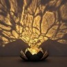 Huaxu Solar Outdoor Garden Decor  Amber Crackle Globe Glass Lotus DecorationWaterproof Gray Metal Flower for PatioLawnWalkwayTa